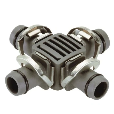 Image de Gardena Dérivation en croix &quot;Micro Drip System&quot; 13 mm 1/2&quot; 2 pcs, Noir/Orange, (1/2&quot;)