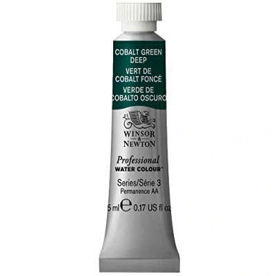 Image de Winsor &amp; Newton Aquarelle Professionnel Peinture Aquarelle, Haute Luminosité, Résistante à la Lumière, Qualité Archive, Tube de 5 ML, Couleur Vert Cobalt Foncé ROW