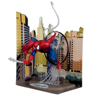 Image de McFarlane Toys Marvel Spider Man Figurine posée à l&#039;échelle 1:6e avec scène et bande dessinée (basé sur l&#039;incroyable #301)