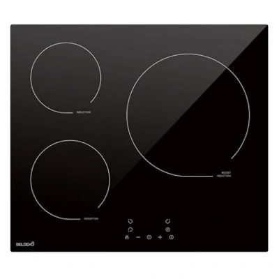 Image de Plaque de cuisson encastrable à induction 3 foyers, 6200 W avec minuteur intégré