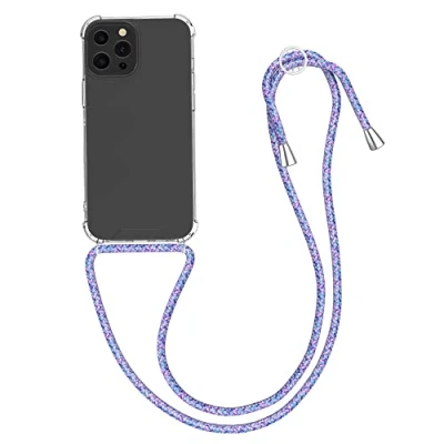 Image de kwmobile Coque Collier Compatible avec Apple iPhone 13 Pro Max Housse de Protection en TPU Cordon Sangle Lavande Transparent Violet Blanc