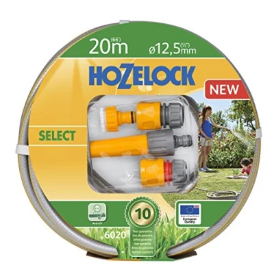 Image de HOZELOCK Kit Complet Tuyau d&#039;Arrosage Select Ø 12,5mm (1/2&quot;) 20 M : pour Arrosage de Jardin, Polyvalent, Souple, Résistant aux Intempéries, Prêt à l&#039;Emploi [6020P9000]