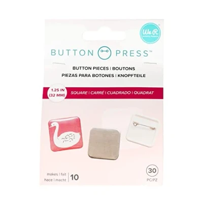 Image de We R Memory Keepers Recharge carrée à Bouton Pression Badge, (Lot de 10), 31 mm