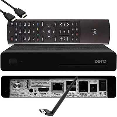 Image de VU+ Zero HW Version 2 1x DVB S2 Full HD Tuner, E2 Linux, Youtube, récepteur Satellite avec Fonction d&#039;enregistrement, Lecteur de Cartes, multimédia, câble HDMI EasyMouse, clé WiFi 150Mbit, Noir