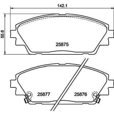 Image de HELLA 8DB 355 021 421 Jeu de plaquettes frein avec indicateur d&#039;usure MAZDA: 3 3/5 portes, CX 3, 30