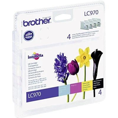 Image de Brother LC 970 Value Pack cartouche d&#039;encre Original Noir, Cyan, Magenta, Jaune