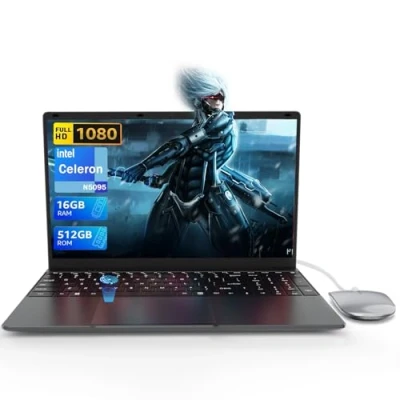 Image de PINSTONE Ordinateur Portable 15.6 Pouces PC 16Go RAM 512Go SSD Celeron N5095 Laptop Computer Touch ID Bluetooth 4.0 WiFi5 USB 3.0