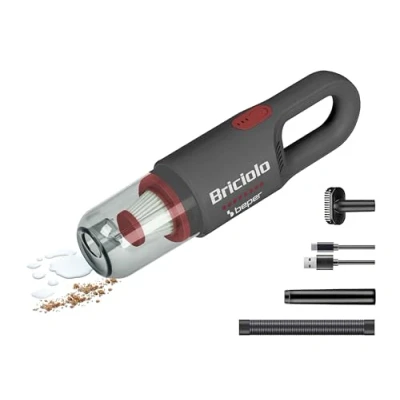Image de BEPER P202ASP401 Aspirateur à Main Rechargeable, 55 W, sans Fil, Compact et léger, de liquides Solides en Plastique avec Filtre Hepa, Capacité 400 ML, Rouge/Gris