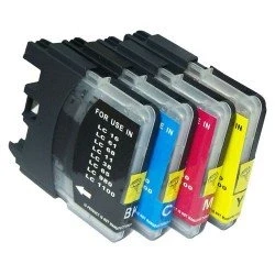 Image de FGE Pack de Cartouches d&#039;encre compatibles Brother LC980 LC1100 pour DCP J140W 145C 165C 185C 195C 197C Noir/Cyan/Magenta/Jaune