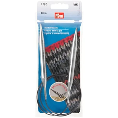 Image de Prym Aiguilles à Tricoter circulaires en Laiton 81,3 cm, 10 mm, Argenté