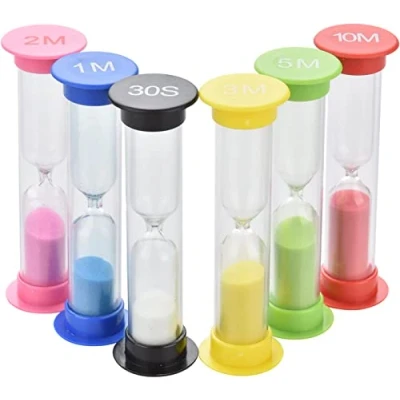 Image de HAFERL 6pcs Sabliers Minuterie Horloge de Sable Hourglass 30 Sec / 1 Minute 2 Minutes 3 mins 5 10 Désigné pour Jeux,Cuisine, Exercice