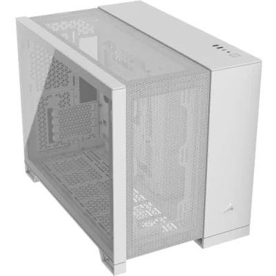 Image de CORSAIR 2500D Airflow Boîtier PC mATX Aucun Ventilateur Inclus Design à Double Chambre Grande Flexibilité de Refroidissement Compatible avec Les Cartes Mères Connexion Inversée Blanc