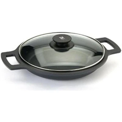 Image de BRA Efficient Faitout Bas 32 cm , Fonte D&#039;Aluminium, avec Antiadhésif Teflon Platiunm Plus sans PFOA, Couvercle en Verre et Anses Silicone Démontables, Tous Feux Dont Induction