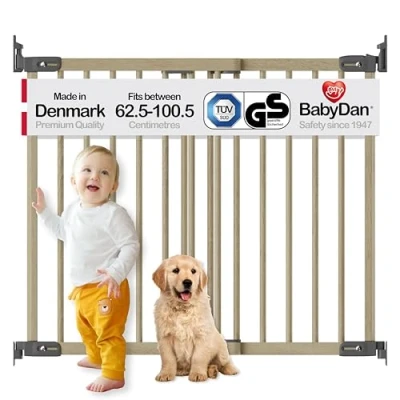 Image de BabyDan Silkeborg, Couvre les ouvertures entre 69 106.5 cm/27.2 41.9 pouces, extensible et flexible Porte d&#039;escalier/Garrière de bébé/Garrière sécurité