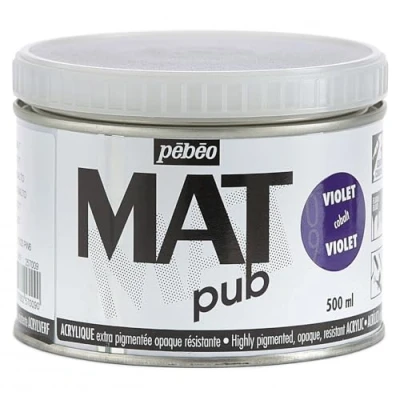 Image de Pébéo Mat Pub Peinture Acrylique Extra Fine et Mate Violet cobalt 500ml