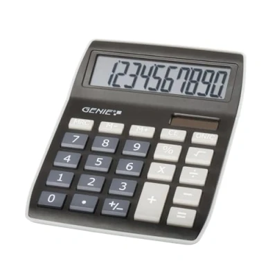 Image de Genie 840 DR Calculatrice de bureau Affichage à 10 chiffres Double alimentation (solaire et piles) BK 1 Stück Noir