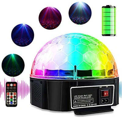 Image de ZH VBC Disco Effets de lumière, boule à facettes LED lumière Bluetooth MP3 Lecteur musique RVB Activé par la voix Cristal Magic Ball Technique scène