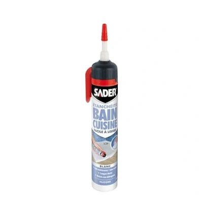Image de Sader Gâchette de Mastic pour joints bain/cuisine facile à lisser 200 ml Blanc