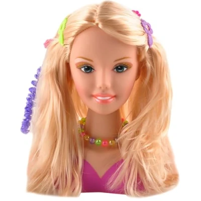 Image de KRUZZEL 23437 Tête de coiffage rotative pour cheveux blonds enfants à partir 3 ans