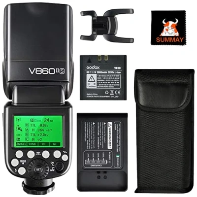 Image de Godox V860II S Flash Speedlite HSS 1/8000S TTL Batterie Rechargeable Compatible pour Sony DLSR A7 A7R A7S A7II A7RII A58 A99 A6000 A6300