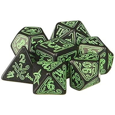 Image de Dés de jeux noir &amp; vert L&#039;Appel du Cthulhu