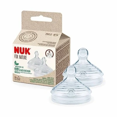 Image de NUK For Nature Tétine S 2 Unités Silicone Débit Lent Biberon