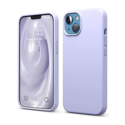 Image de elago Coque Silicone Liquide Compatible avec iPhone 13 (6.1), Case en Premium, Étui Protection Complète Cover Antichoc à 3 Structure, Microfibre Douce Empêche Les Rayures (Mauve)
