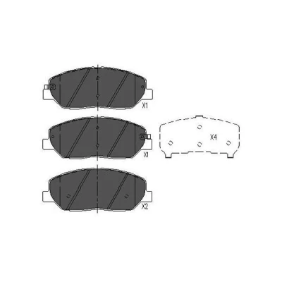Image de KAVO PARTS KBP 3023 Jeu de plaquettes frein avec indicateur d&#039;usure HYUNDAI: Santa FE 2, 3, Grand Fé, SSANGYONG: Korando III SUV