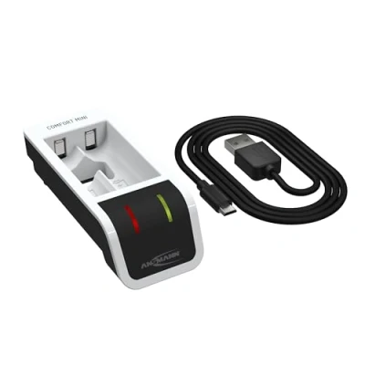 Image de ANSMANN Caricatore per fino a 2 Batterie NiMH AA o AAA. Caricabatterie automatico Con tecnologia di ricarica Perfect 7, modalità riparazione e monitoraggio dell&#039;alloggiamento Singolo. Comfort Mini