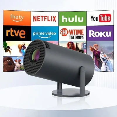 Image de Mini projecteur portable Bluetooth Auto Vidéoprojecteur intelligent Full HD Support 4K Wifi 6 et BT 5.0
