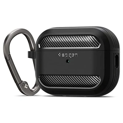 Image de Spigen Rugged Armor Coque Compatible avec AirPods Pro 2eme Génération (2023/2022) Noir Mat