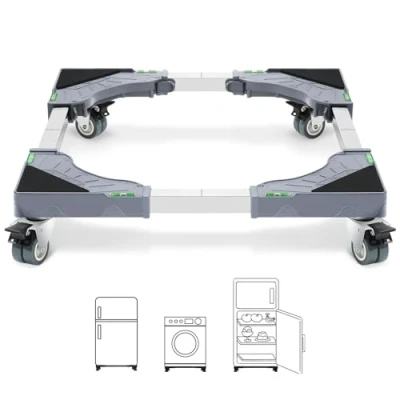Image de W B D WEIBIDA Support Machine à Laver 4 roulettes Verrouillables, Charge 200KG Socle A Laver, Largeur Réglable de 40 62cm Électroménager pour Laver,Sèche Linge,Réfrigérateur