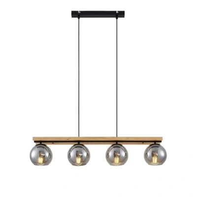 Image de Lindby Suspension en Verre Enrique à intensité variable (Moderne) Marron e. a. pour Salon &amp; Salle manger (à 4 lampes, E27), Luminaire, Lampe plafond, Luminaire Plafonnier