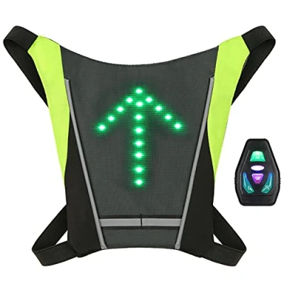 Image de Gilet De Cyclisme à LED Velo Clignotant Sac Dos RéfléChissant Rechargeable par USB avec Télécommande, Sécurité pour Sport en Plein Air, Cyclisme, Course, Marche, Jogging