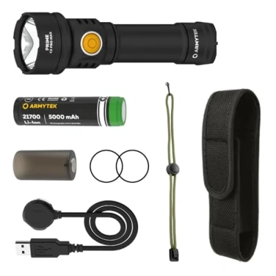 Image de Armytek Prime C2 Pro Max White LED Lampe de Poche avec dragonne, étui à Batterie 4000 LM 203 g