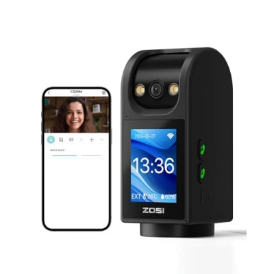 Image de ZOSI 4MP Caméra de Surveillance Intérieure WiFi avec Écran 2,8 inches, 2,4G/5G PT Vue 360 pour Bébé et Animaux Compagnie, Détection Mouvement AI, Audio bidirectionnel, C520M