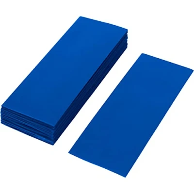 Image de ISOLATECH 100 pcs. Gaine thermorétractable en PVC coupée morceaux de 72mm bleu sans colle Dimension plate 30mm (Ø19,1mm) 2:1 isoler les Batteries 18650 non marquées (Ø19,1mm 72mm)