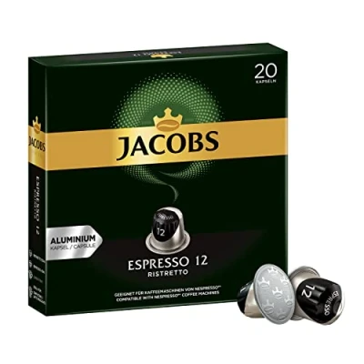 Image de Jacobs Espresso 12 Ristretto, Capsules DE Café, Compatible avec Nespresso, 20 5,2 g