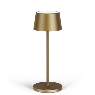 Image de Madrigal Stilosa XL Lampe de Table Sans Fil Bureau Led Rechargeable à poser tactile Connecteur USB C Lampes Rechargeables Design Intérieures et Extérieur Or Bruni