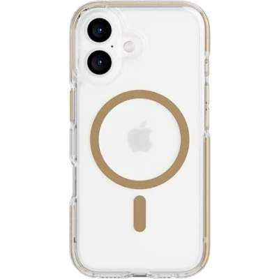 Image de tech21 EvoCrystal Coque de Protection Contre Les Chocs pour iPhone 16 Compatible avec MagSafe Norme Militaire testée 15 Fois Or