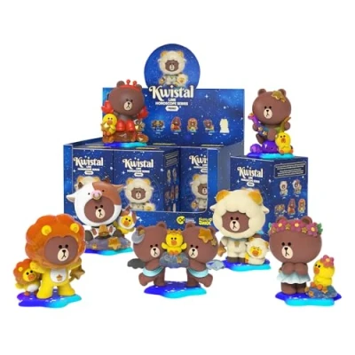 Image de Mighty Jaxx Line Friends, Collection Horoscope Kwistal Fwenz Primus boîte scellée de 6, ne Contient Aucun doublon Une mystère Contenant des Figurines à Collectionner