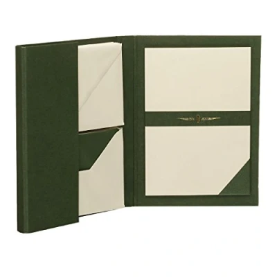 Image de Rössler papier 1026831008 Paper Royal Chemise à lettres DIN A5/C6, 15/15, vert/chamois strié