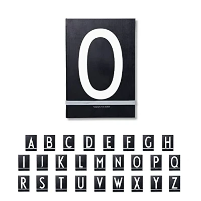 Image de Design Letters Cahier personnel (Noir) O Couverture rigide, avec ruban de marque page, disponible A à Z, l: 21 x 14,8 cm, 146 pages