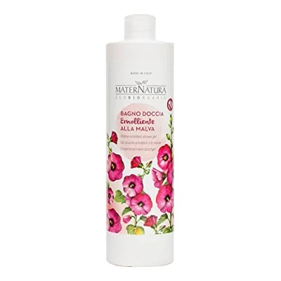 Image de Maternatura, Gel Douche Émollient à la Mauve, Nettoie et Hydrate Peau en Douceur, Aromatique Bio, Made in Italy 500 ml