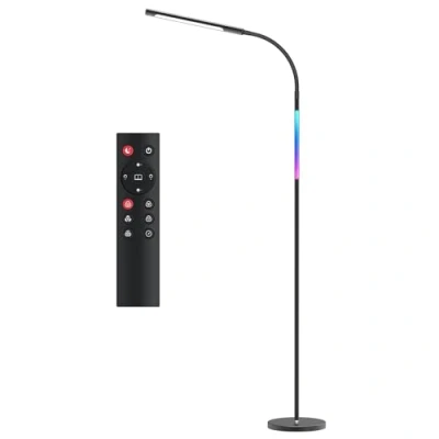 Image de tomons RGB Lampadaire sur Pied Salon, LED Dimmable, Réglage Progressif de la Luminosité et Température Couleur, Contrôle Tactile à Distance, Musique Sync Temporisation