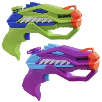 Image de Nerf Super Soaker DinoSquad Raptor Surge Dual Pack, 2 Blasters à Eau avec Design de Dinosaure