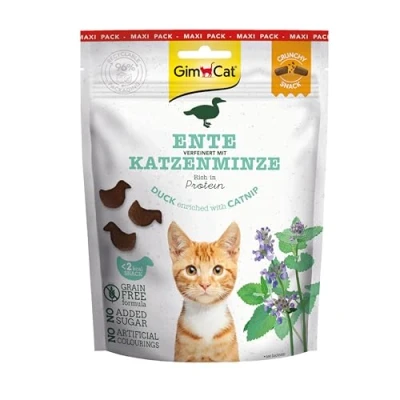 Image de GimCat Crunchy Snacks Canard avec Herbe à Chat Friandise pour croustillante et Riche en protéines 1 Sachet (1 x 140 g)