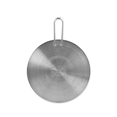 Image de INOXPRAN Plaque à Induction Universelle, Acier Inoxydable, ustensiles de Cuisine, 21x21x0,5 cm, avec poignée pour Une Manipulation sûre, Convient Toutes Les casseroles et poêles