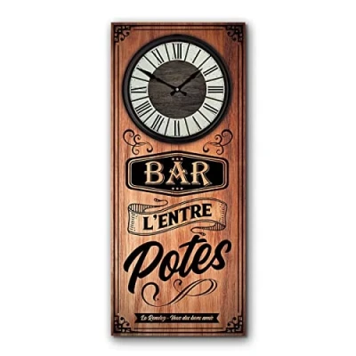 Image de Rétro Pendule rectangulaire Bar l&#039;entre Potes 70 cm