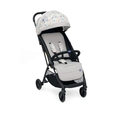 Image de Poussette légère CHICCO Glee, pratique et légère, fermeture automatique, siège large confortable, roues de haute qualité, dossier réglable, canopy solaire, jusqu&#039;à 22 kg, Beige